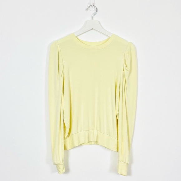 Dynamite Light Yellow Puff Shoulder Sweatshirt - Picture 1 of 4